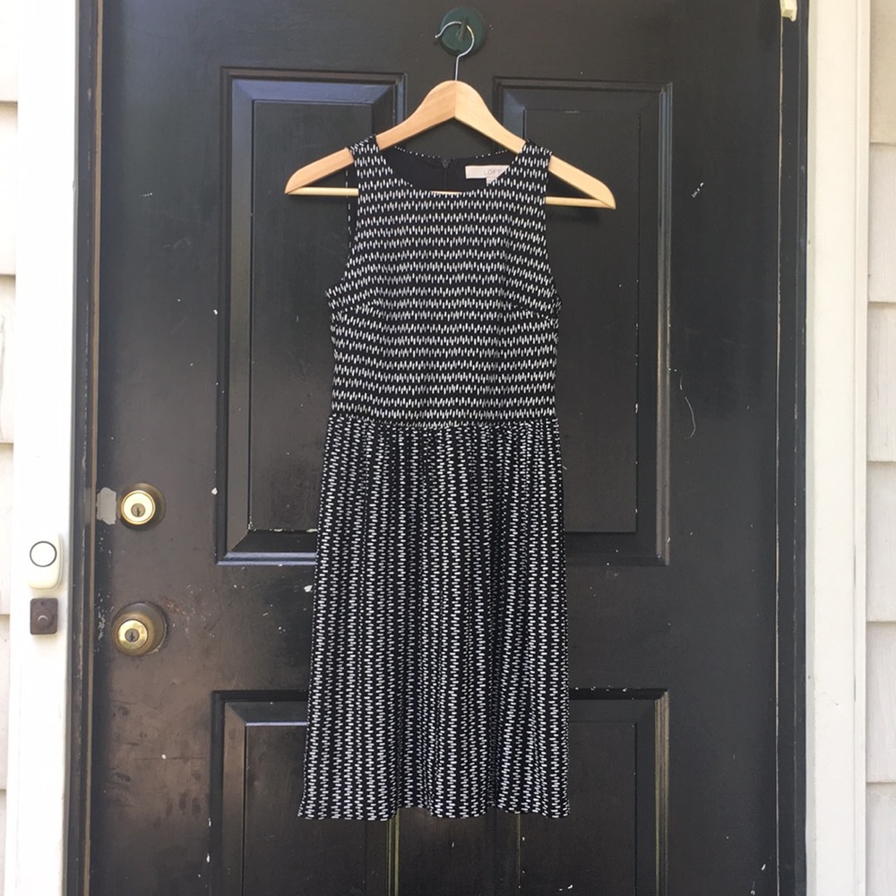 Loft Black White Dress